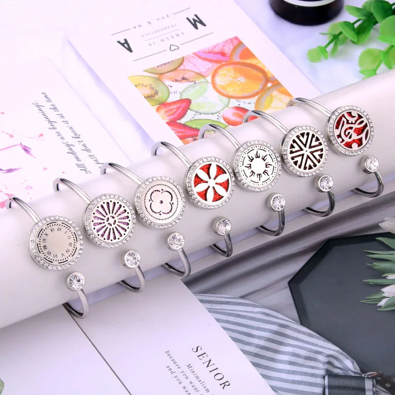 New Aromatherapy Bracelet Diffuser Jewelry Cuff Bangle 2023