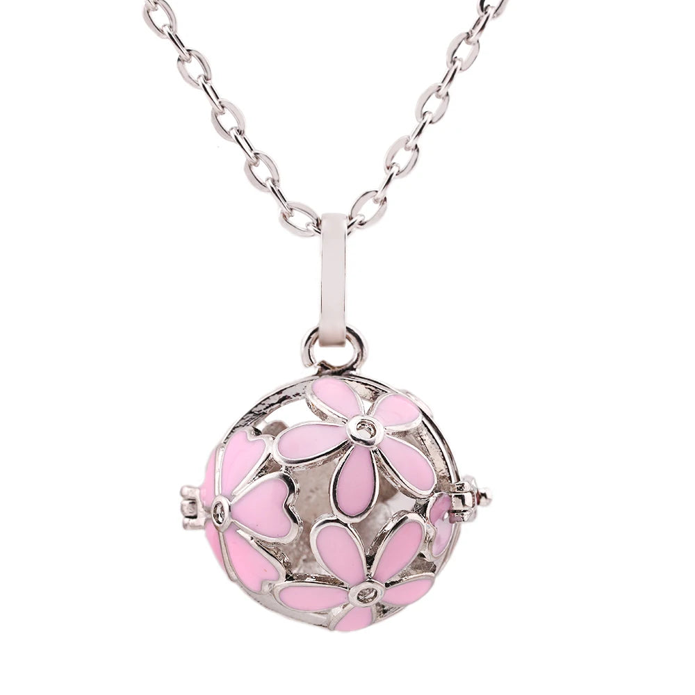 Mexico Chime Music Ball Aromatherapy Necklace Copper Pendant