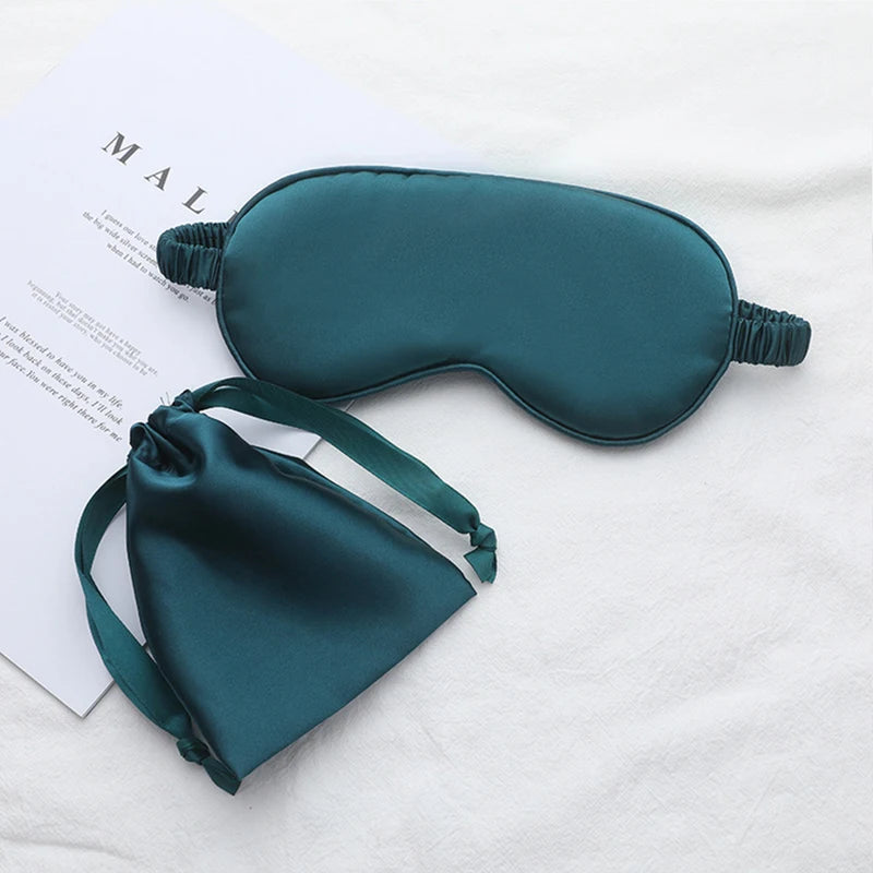 Silk Sleeping Eye Mask with Carrying Pouch for Travel