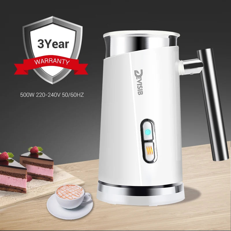 DEVISIB Automatic Milk Frother Electric for Latte and Cappuccino