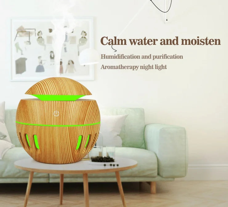 Electric Humidifier Essential Aroma Oil Diffuser Usb Charging Air Purifier 7 Color LED Light for Home and Office