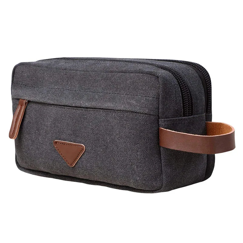 Men Clutch Bag Toiletry Kit Canvas Travel Waterproof Beauty Case