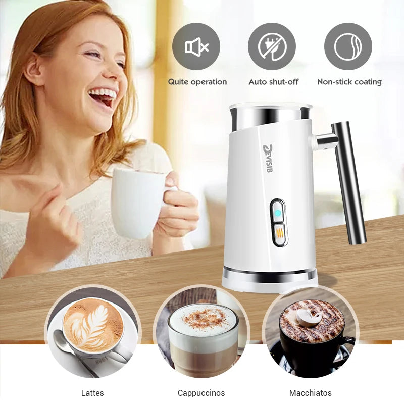 DEVISIB Automatic Milk Frother Electric for Latte and Cappuccino