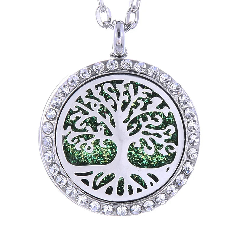 New Tree of Life Aromatherapy Necklace Stainless Steel Pendant