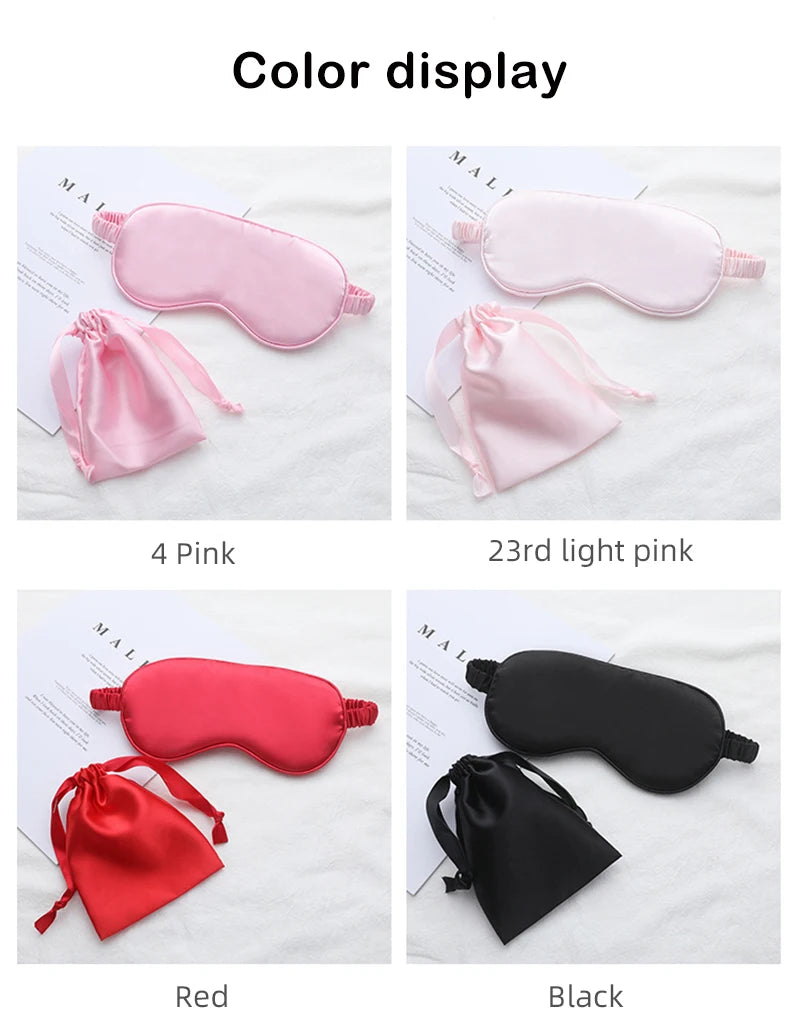 Silk Sleeping Eye Mask with Carrying Pouch for Travel