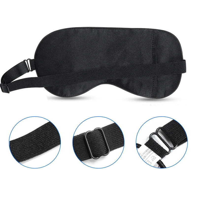 Silk Eyeshade Sleeping Eye Mask Cover with Ice Bag for Travel