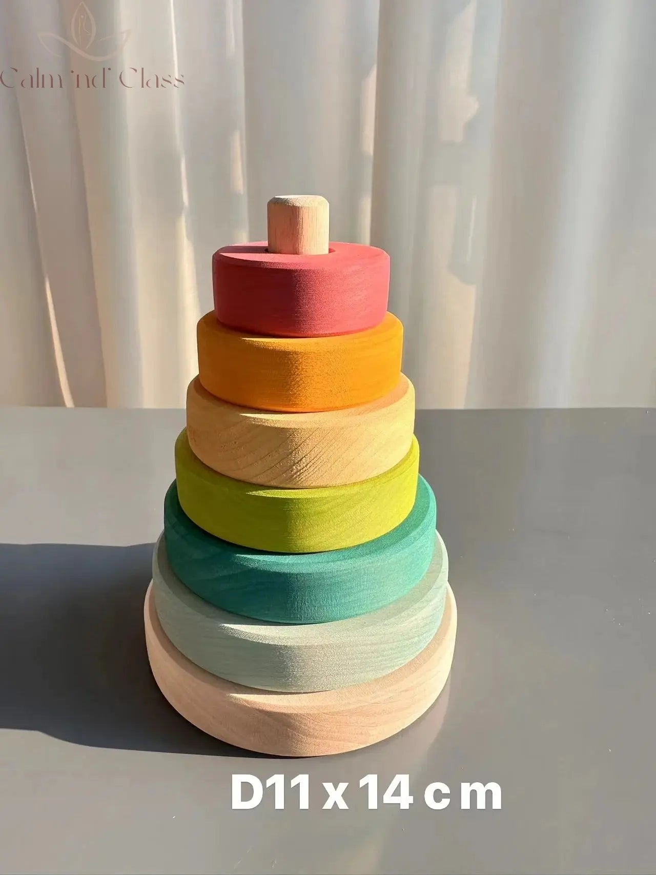 High Quality Wooden Toys Pastel Basswood Rainbow Stacking Blocks Pine Building Semi Sorting Peg Dolls Balls for Kids Play Calm and Class