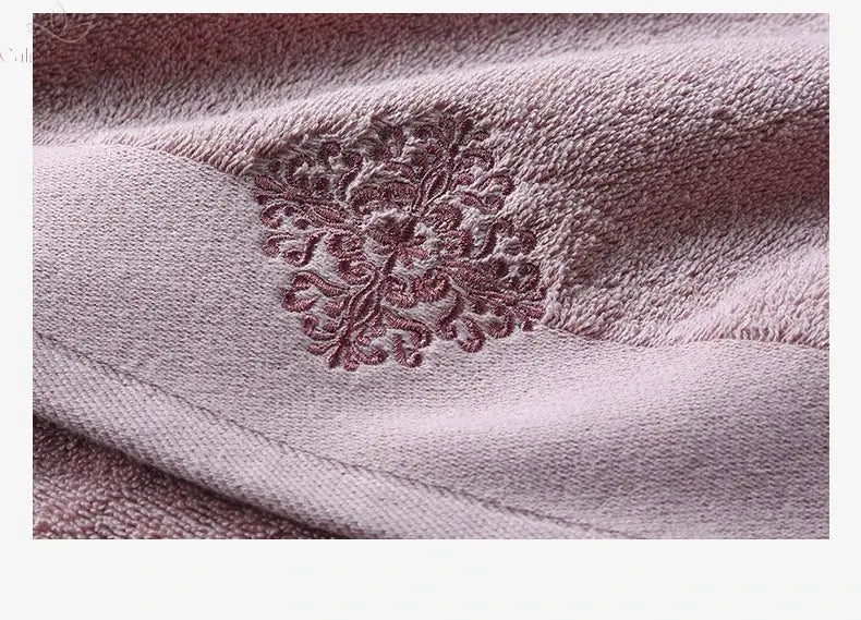 Hotel towels 100% pure cotton set embroidered jacquard craft gym travel face towels beach machine washable hair towels combed Calm and Class