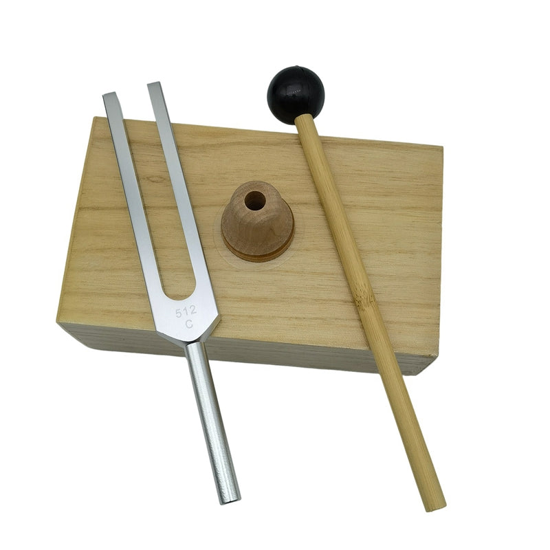 Tuning Fork 512HZ Vibration with Wood Resonator Box for Meditation