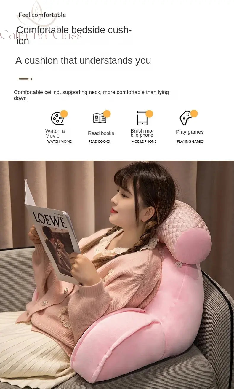 K-star Bedhead Cushion Soft Bag Waist Protection Pillow Large Backrest Bed Reading Playing With Mobile Phones Bay Window Calm and Class