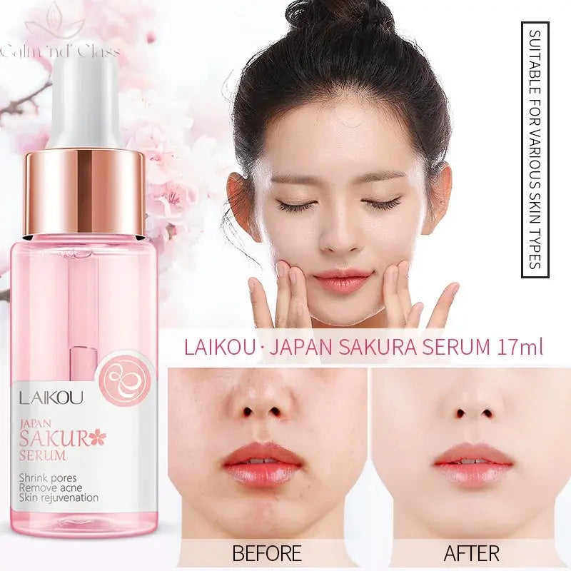 LAIKOU 8Pcs Sakura Facial Skin Care Set Moisturizing Nourishing Serum Soothing Cream Repairing Lip Balm Hand Cream Beauty Makeup Calm and Class