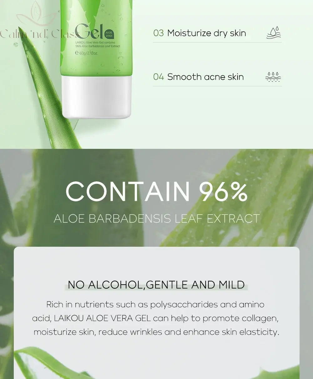 LAIKOU Aloe Vera Gel Face Cream Deep hydration Leave-On Sleeping Mask Natural Plants Transparent Aloe Gel Nourishing Tender Skin Calm and Class