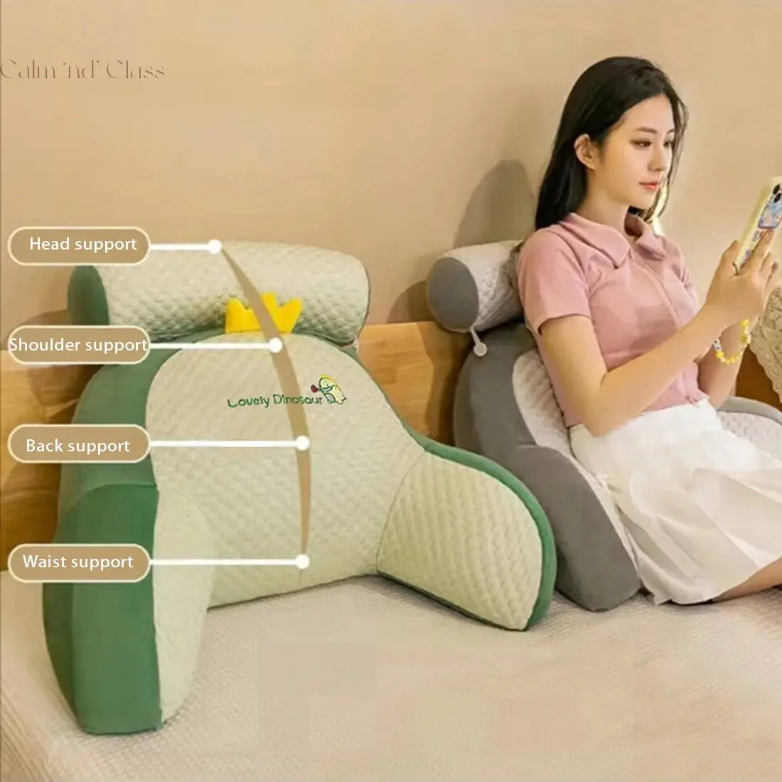 Large Backrest Cushion Lumbar Support Pillow Triangle Reading Pillow Soft Headboard Cushion Can Be Disassembled Washed Office Calm and Class