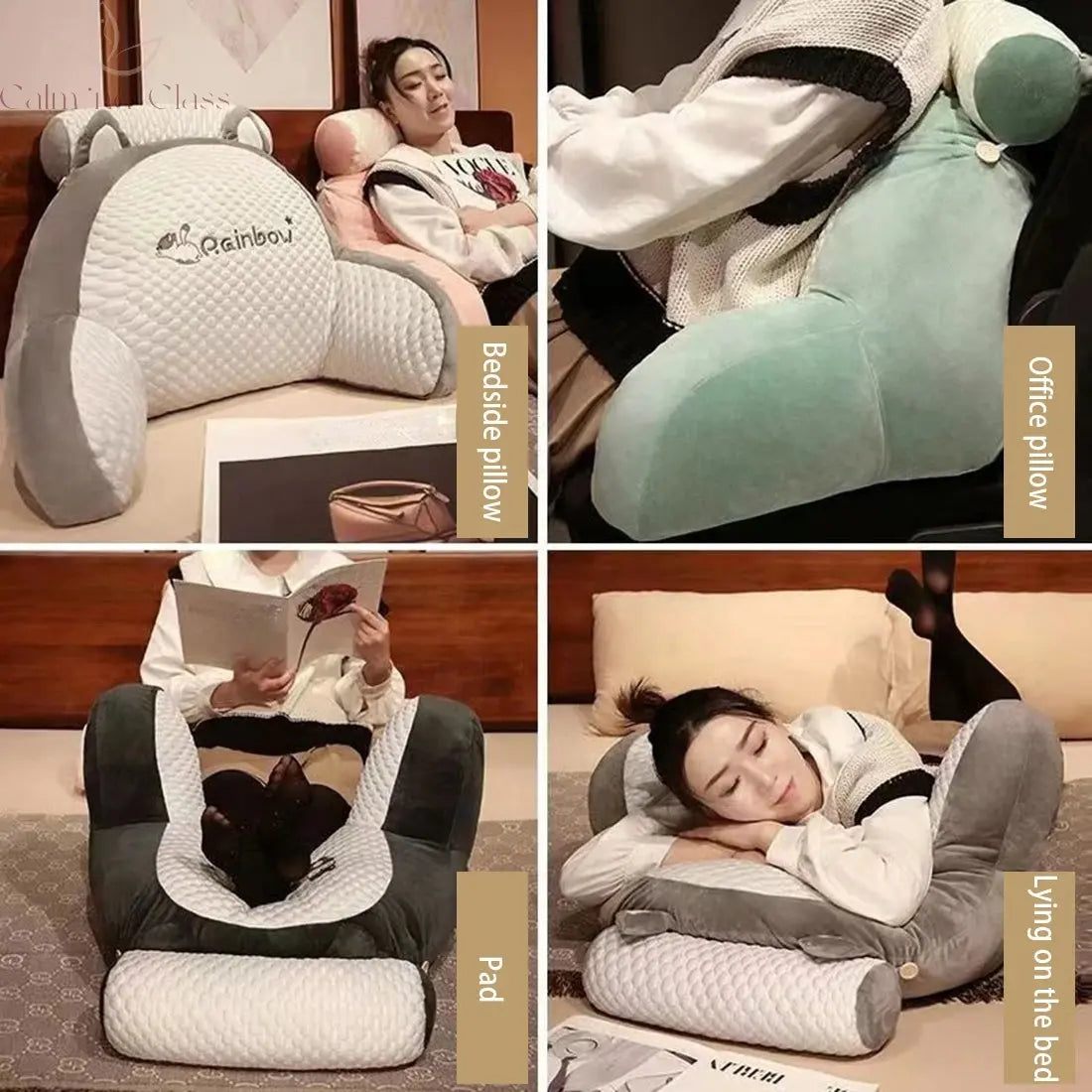 Large Backrest Cushion Lumbar Support Pillow Triangle Reading Pillow Soft Headboard Cushion Can Be Disassembled Washed Office Calm and Class