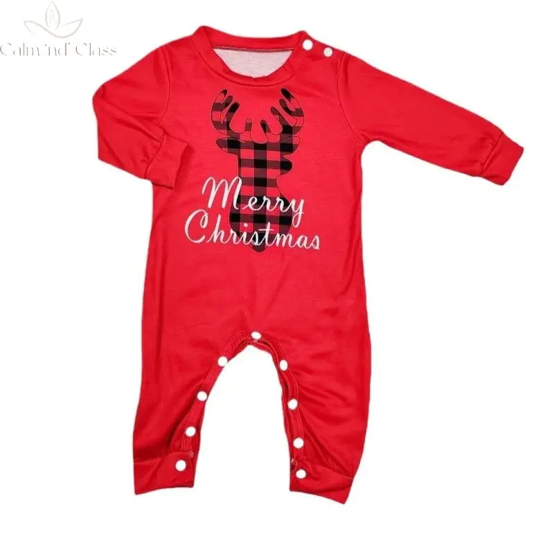 Merry Christmas Pajamas Set Fawn Plaid Print Mother Father Kids Matching Outfits Soft Cute 2pcs Suit Sleepwear Xmas Family Look Calm and Class