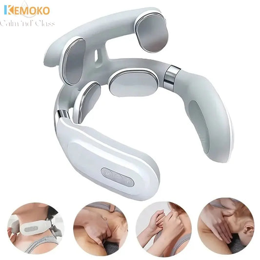 Neck Massage Machines Intelligent Electric, Rechargeable, Heating, Hot Pressing, Magnetic Pulse Neck Massage Instrument Calm and Class