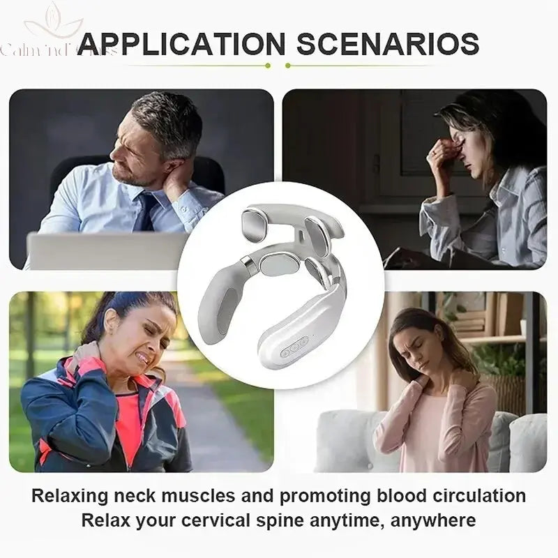 Neck Massage Machines Intelligent Electric, Rechargeable, Heating, Hot Pressing, Magnetic Pulse Neck Massage Instrument Calm and Class