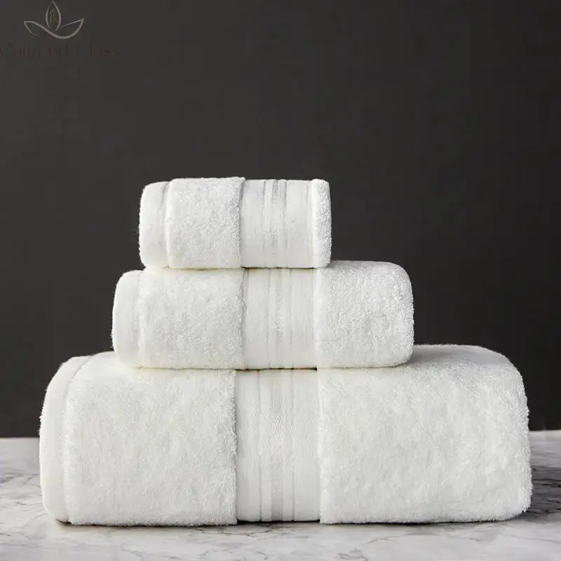 New Egyptian Cotton Bath Towel Set High-Quality Solid Color Thicken Bathroom Towel Set Soft Comfortable Calm and Class