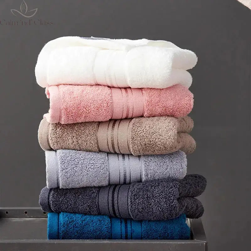 New Egyptian Cotton Bath Towel Set High-Quality Solid Color Thicken Bathroom Towel Set Soft Comfortable Calm and Class