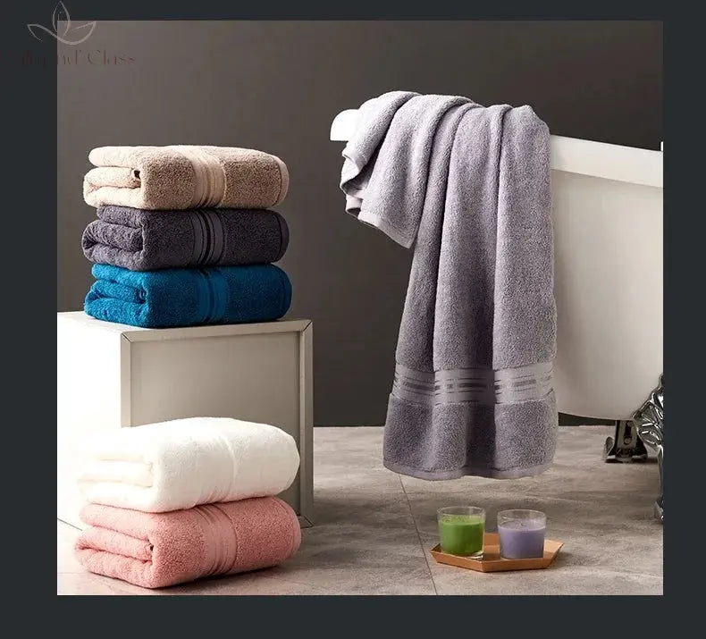 New Egyptian Cotton Bath Towel Set High-Quality Solid Color Thicken Bathroom Towel Set Soft Comfortable Calm and Class