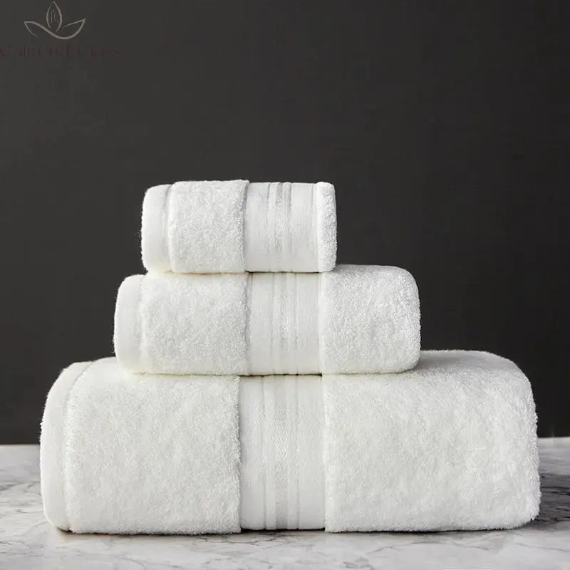 New Egyptian Cotton Towel Bath Towel Sets Solid Color Thicken Bathroom Towels Set Soft Comfortable Calm and Class