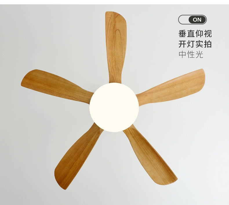 60-Inch Wind Scandinavian Solid Wood Fan Lamp For Tranquil Living Room