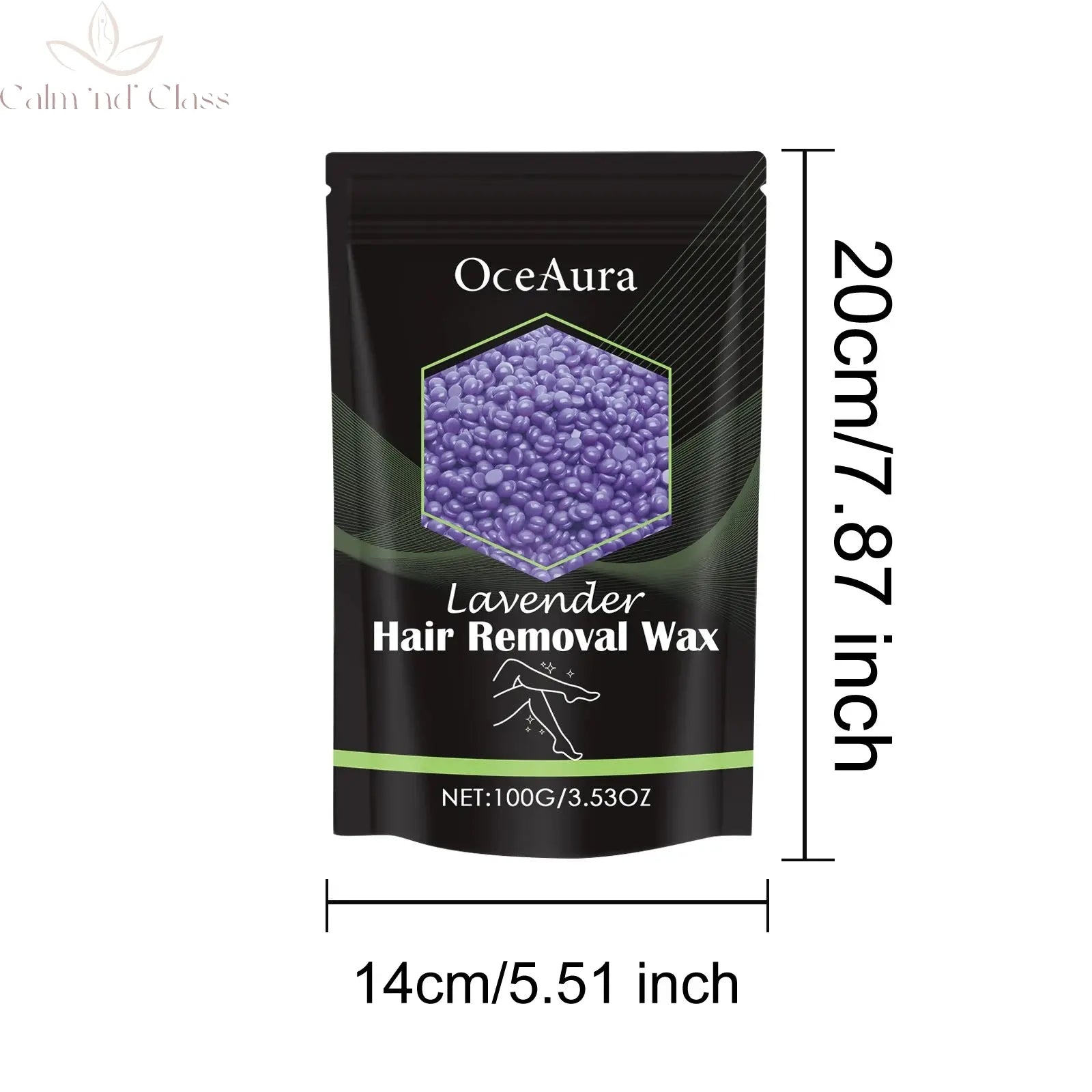 OceAura 100g Hair Removal Wax Beans Armpits Legs Whole Body Quick Hair Removal Gentle and Non Irritating Dry and Smooth Skin Calm and Class