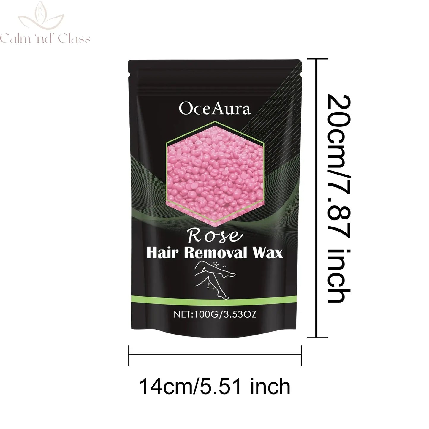 OceAura 100g Hair Removal Wax Beans Armpits Legs Whole Body Quick Hair Removal Gentle and Non Irritating Dry and Smooth Skin Calm and Class