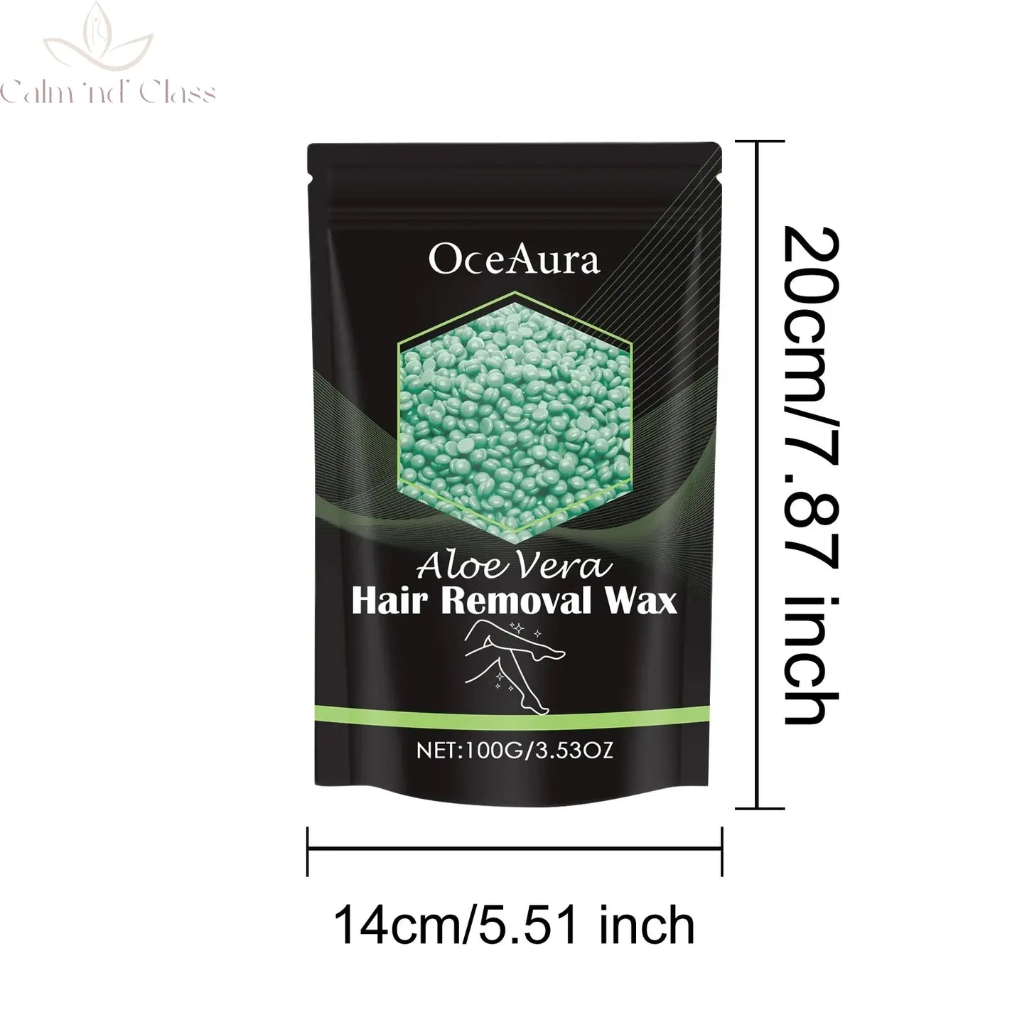 OceAura 100g Hair Removal Wax Beans Armpits Legs Whole Body Quick Hair Removal Gentle and Non Irritating Dry and Smooth Skin Calm and Class