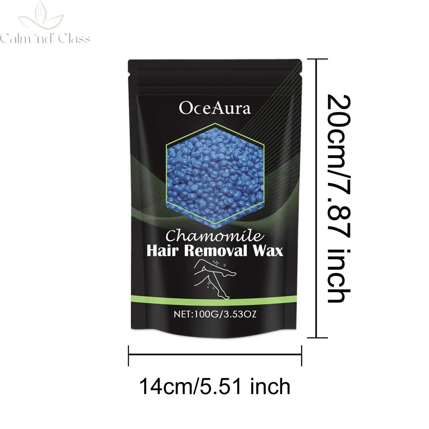 OceAura 100g Hair Removal Wax Beans Armpits Legs Whole Body Quick Hair Removal Gentle and Non Irritating Dry and Smooth Skin Calm and Class