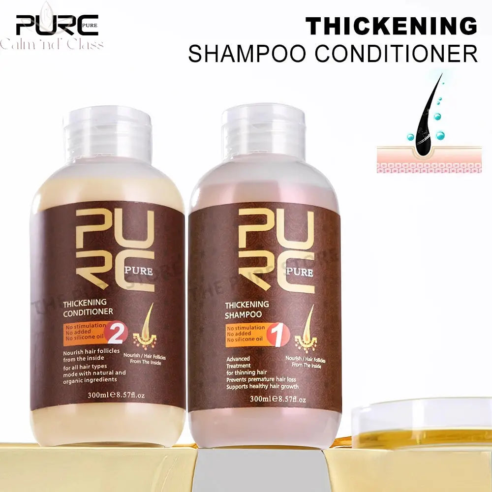 PURC Ginger Shampoo and Conditioner Set Hair Loss Treatments Nourish Smoothing Thickening Scalp Hair Care Products 600ml Calm and Class