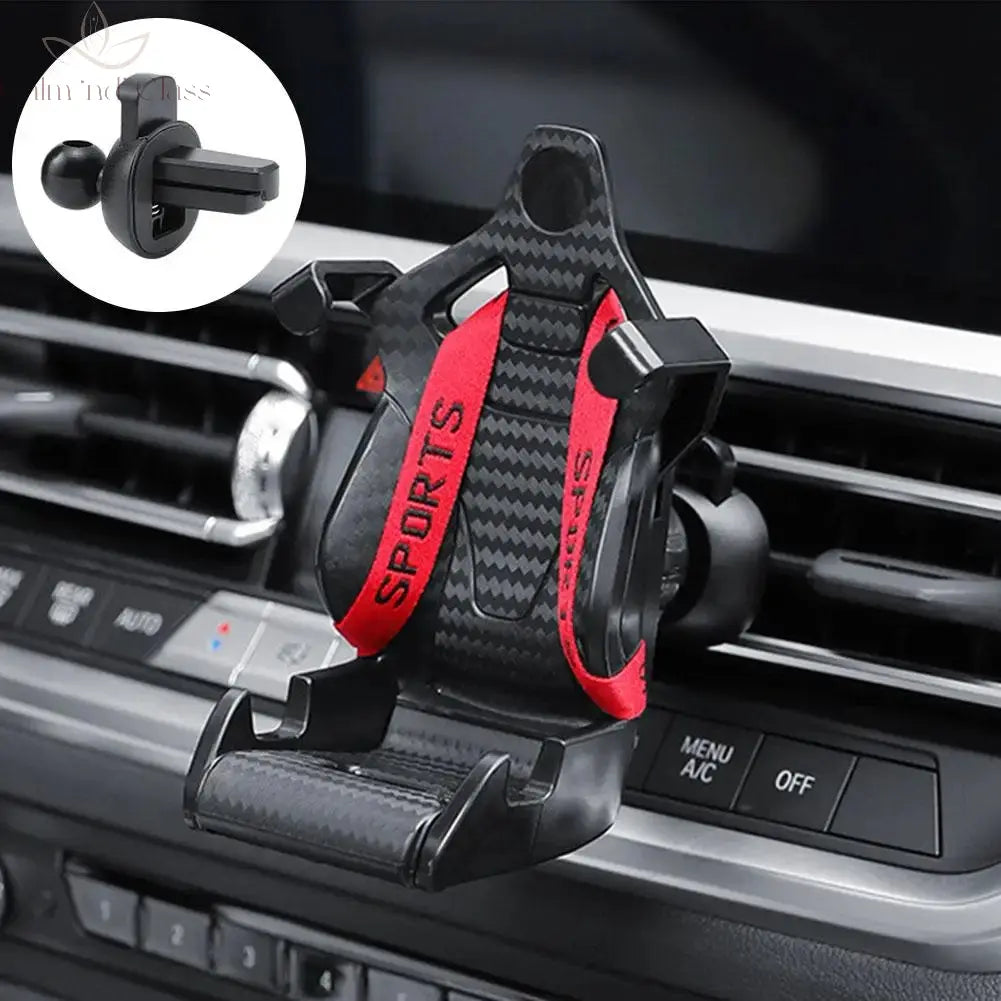 Racing Seat Universal Air Vent Mobile Phone Holder - Clip Mount Car Navigation Holder 360 Degree Rotation Car Phone Holder Calm and Class