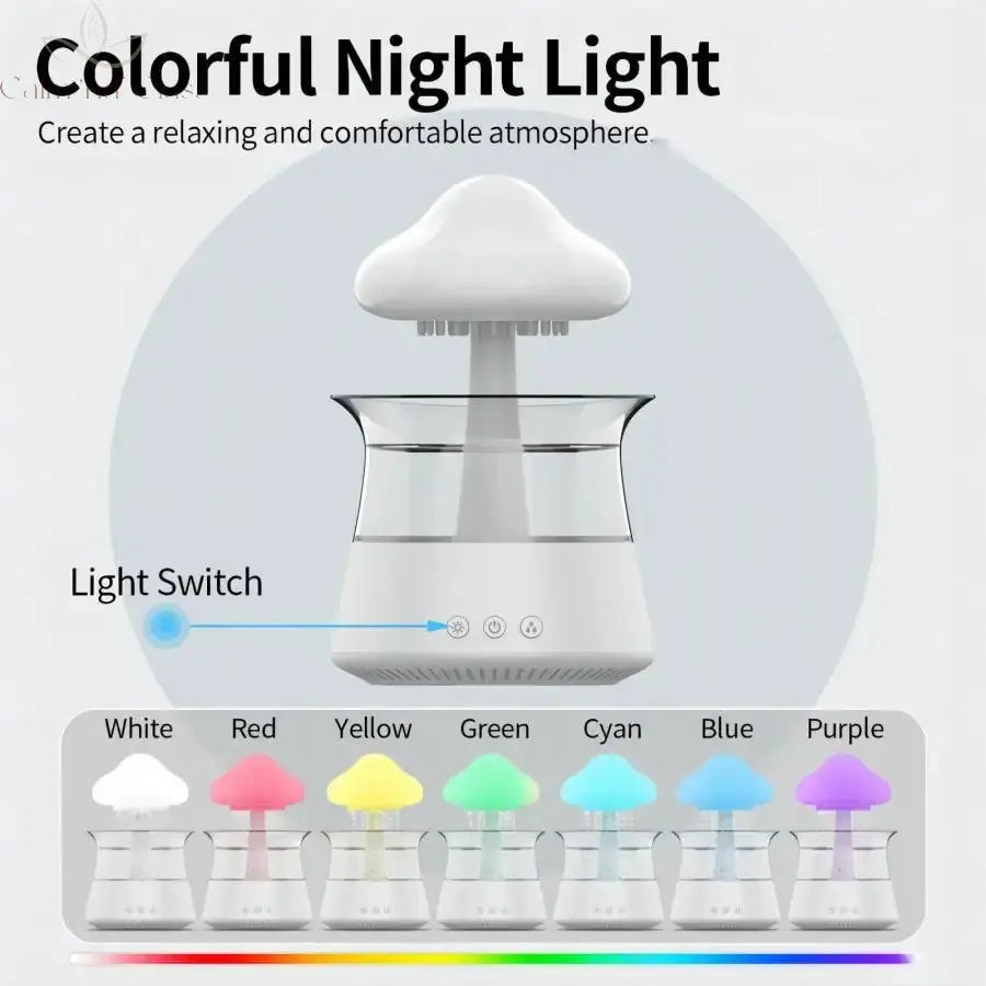 Relax Cloud Rain Diffuser Humidifier Raindrop Aromatherapy Machine Ultrasonic Atomization Humidification Colorful Lamp Calm and Class