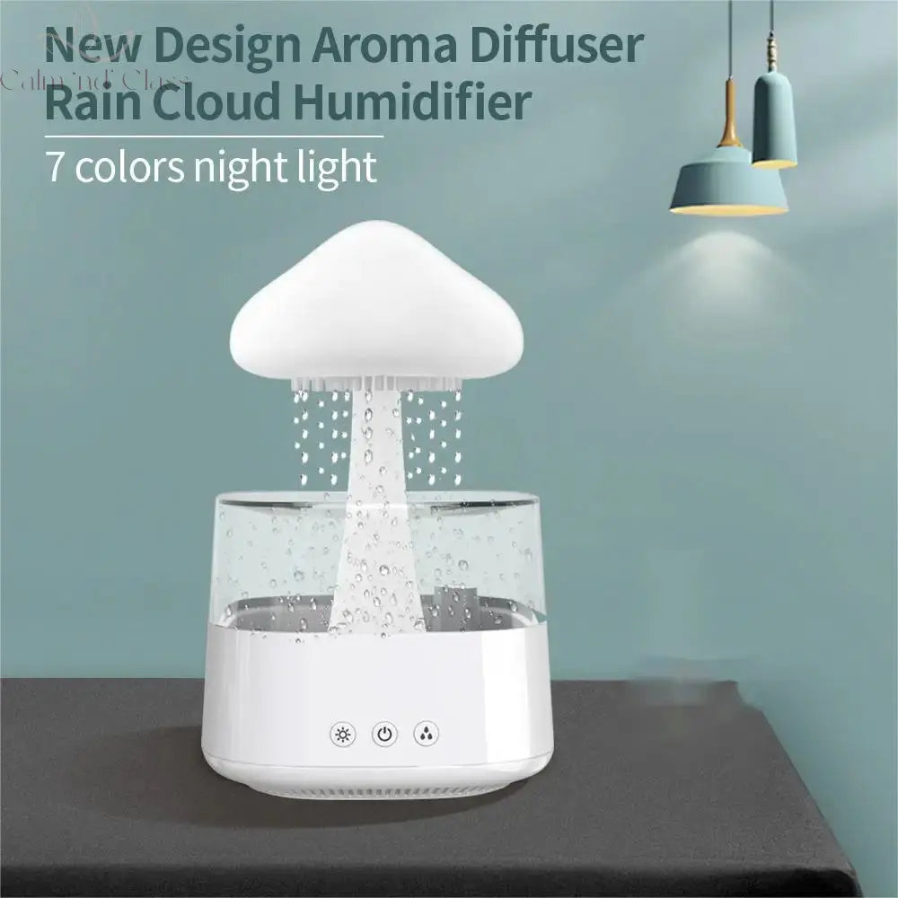 Relax Cloud Rain Diffuser Humidifier Raindrop Aromatherapy Machine Ultrasonic Atomization Humidification Colorful Lamp Calm and Class