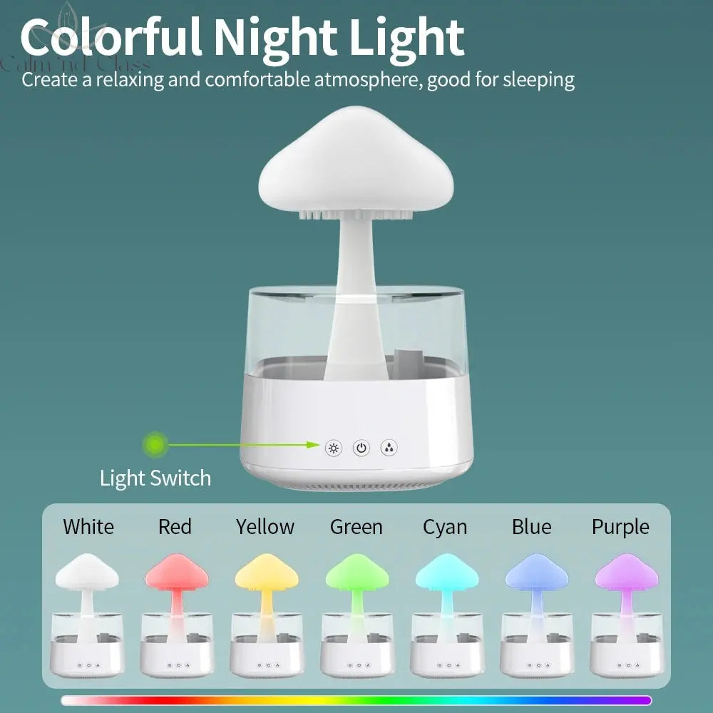 Relax Cloud Rain Diffuser Humidifier Raindrop Aromatherapy Machine Ultrasonic Atomization Humidification Colorful Lamp Calm and Class