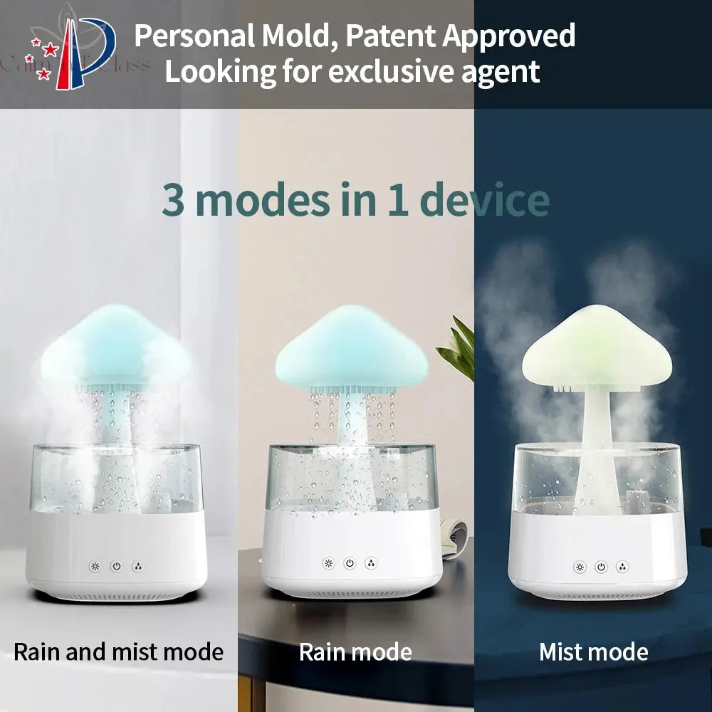 Relax Cloud Rain Diffuser Humidifier Raindrop Aromatherapy Machine Ultrasonic Atomization Humidification Colorful Lamp Calm and Class