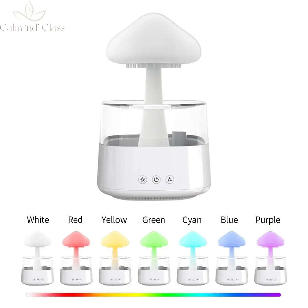 Relax Cloud Rain Diffuser Humidifier Raindrop Aromatherapy Machine Ultrasonic Atomization Humidification Colorful Lamp Calm and Class