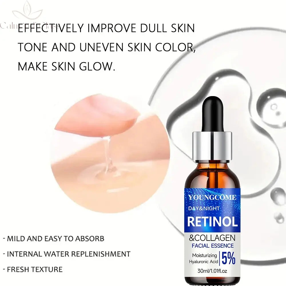 Retinol Cream Serum Combo Set Locks In Moisture Repairs Skin Smoothes Wrinkles Increases Elasticity For Younger Healthier Skin Calm and Class