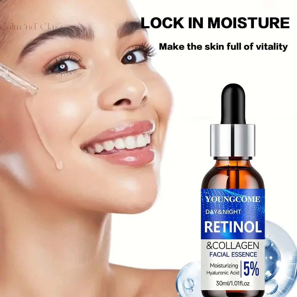 Retinol Cream Serum Combo Set Locks In Moisture Repairs Skin Smoothes Wrinkles Increases Elasticity For Younger Healthier Skin Calm and Class