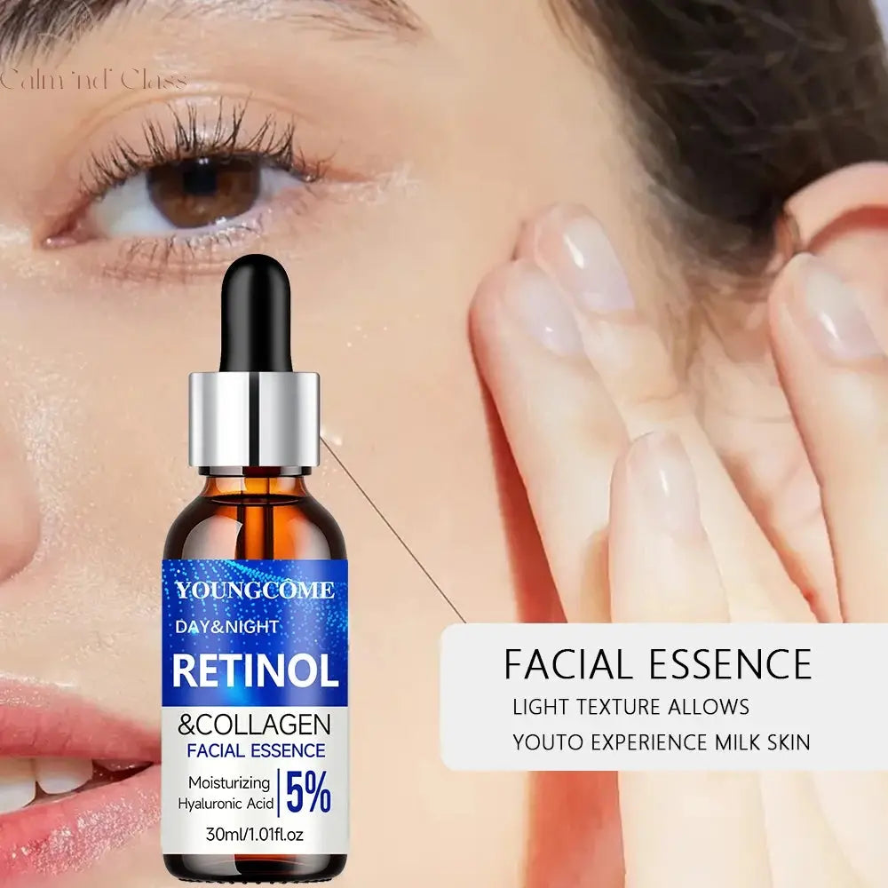 Retinol Cream Serum Combo Set Locks In Moisture Repairs Skin Smoothes Wrinkles Increases Elasticity For Younger Healthier Skin Calm and Class