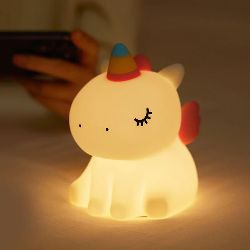 Big Face Rabbit Night Light Cute Silicone Soft Lamp Gift