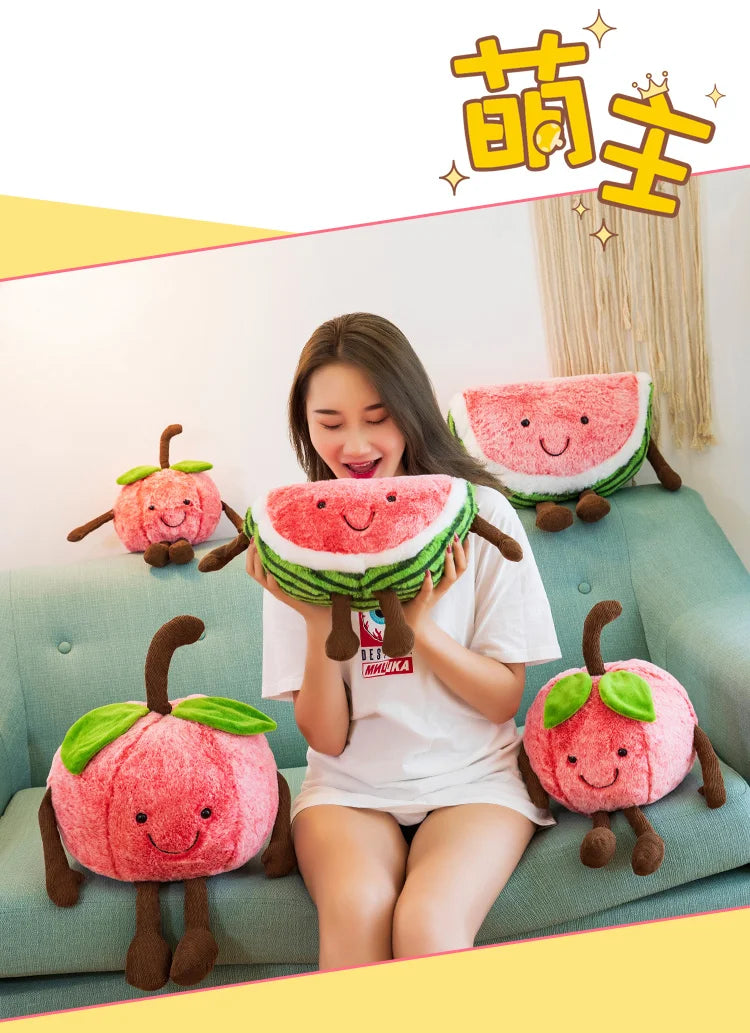 Watermelon Plush Cuddly Pillow Sleeping Cherry Doll Gift