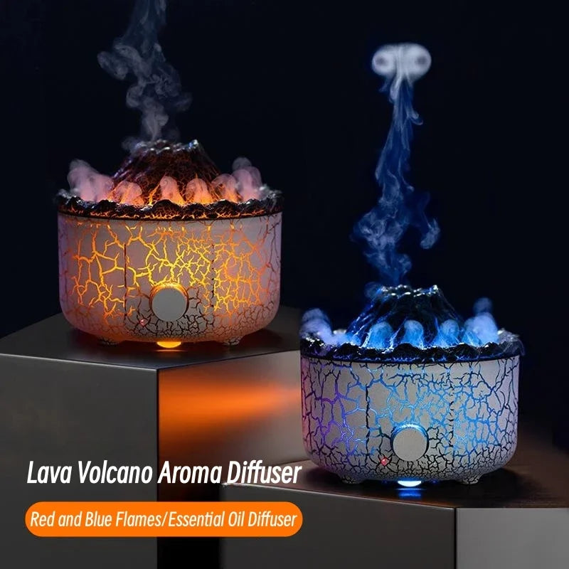 Volcano Aromatherapy Diffuser Smoke Ring with Flame Lamp