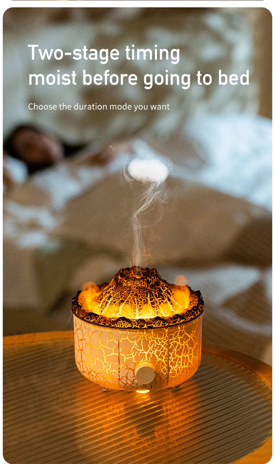 Volcano Aromatherapy Diffuser Smoke Ring with Flame Lamp