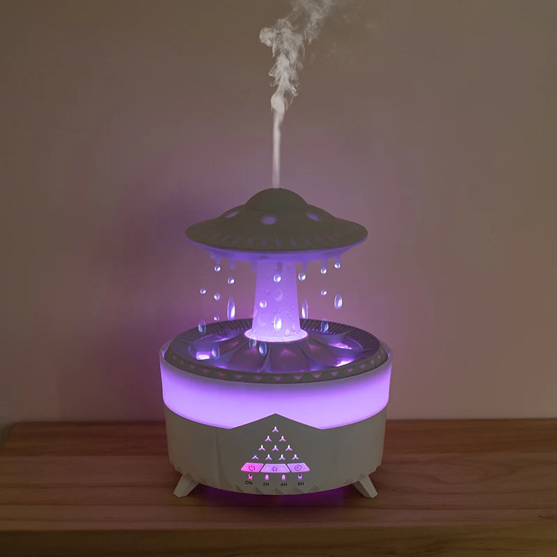 350ml Aroma Air Humidifier Mini USB Remote Control Raindrop Diffuser