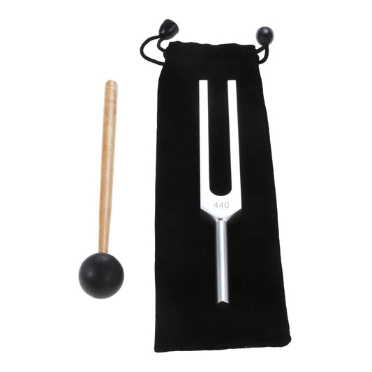 440Hz Tuning Fork with Hammer & Bag for Healing Vibration