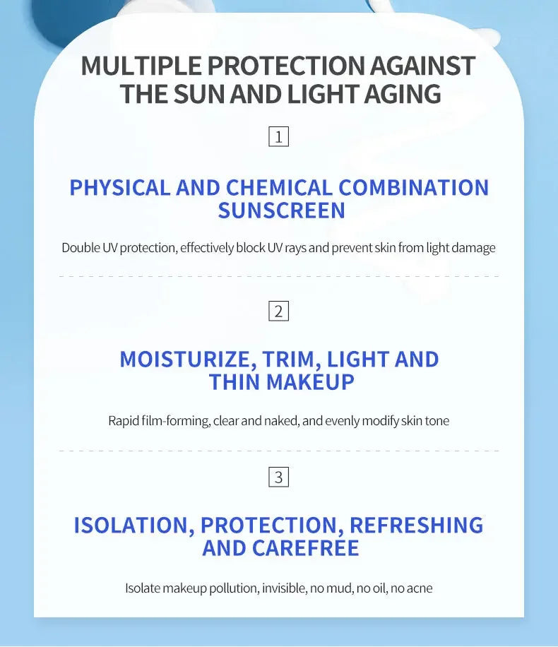 SPF 50+ Sunscreen Long Lasting Waterproof Protection Cream