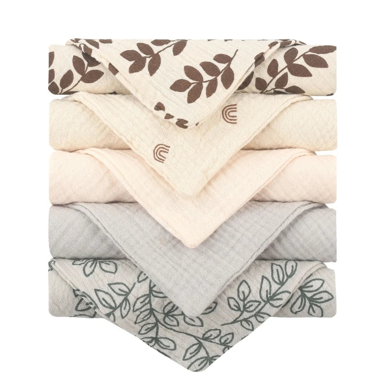 5 Pcs Towel Baby Face Cloth Soft Cotton Bath Towels