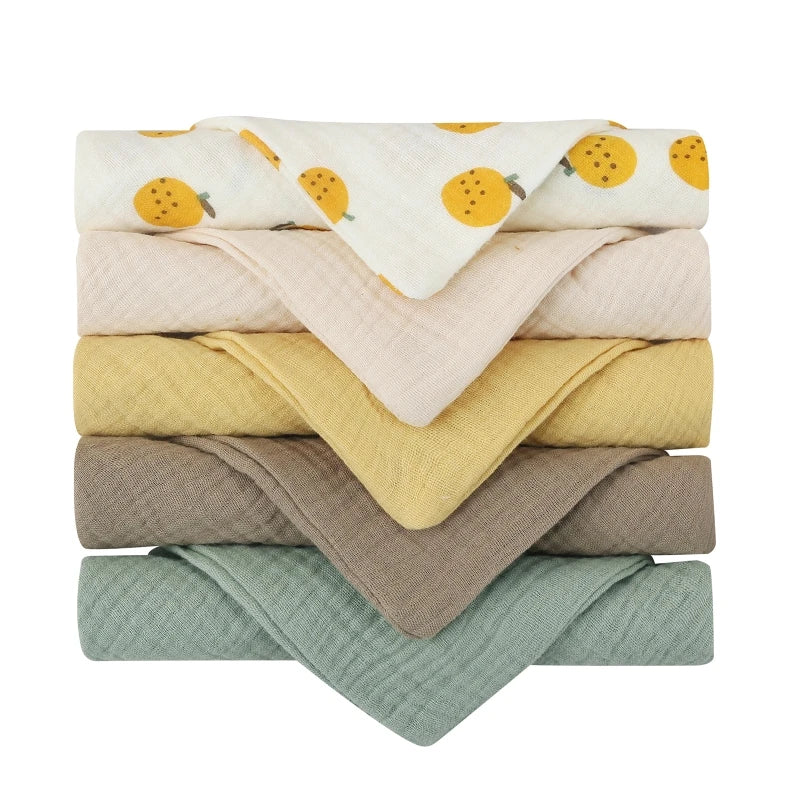 5 Pcs Towel Baby Face Cloth Soft Cotton Bath Towels