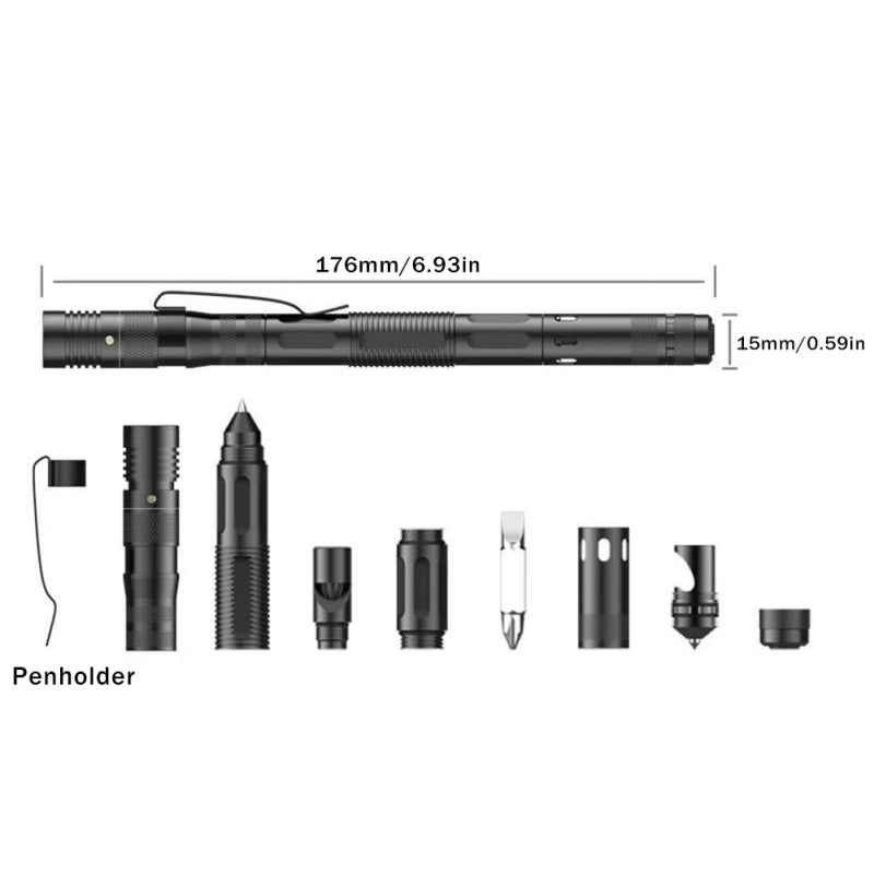 Multifunctional Ballpoint Pen With 100LM Flashlight Tool